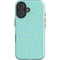 Teal and Yellow Polka Dots iPhone 16 Plus Impact Case