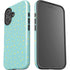 Teal and Yellow Polka Dots iPhone 16 Plus Impact Case