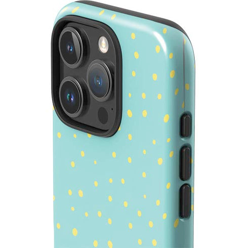 Teal and Yellow Polka Dots iPhone 16 Pro Impact Case
