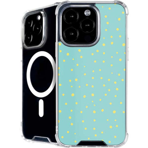 Teal and Yellow Polka Dots iPhone 16 Pro MagSafe Case