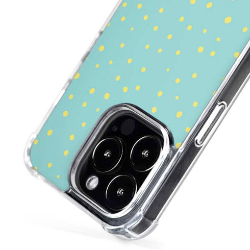 Teal and Yellow Polka Dots iPhone 16 Pro MagSafe Case