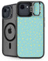 Teal and Yellow Polka Dots iPhone 16e Kickstand Case