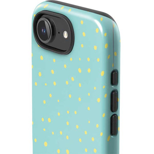 Teal and Yellow Polka Dots iPhone 16e Impact Case