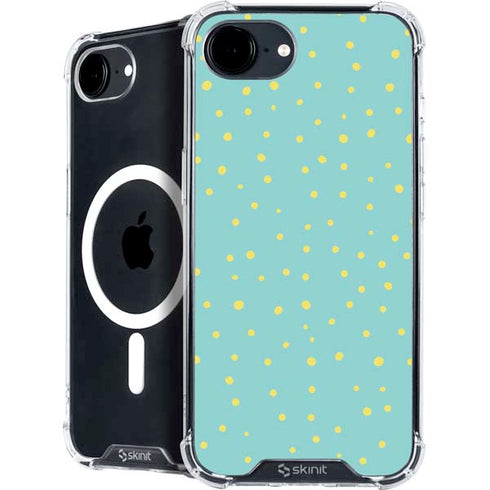 Teal and Yellow Polka Dots iPhone 16e MagSafe Case