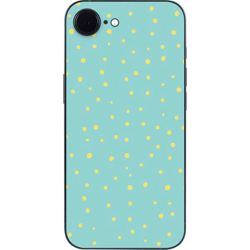 Teal and Yellow Polka Dots iPhone 16e Skin