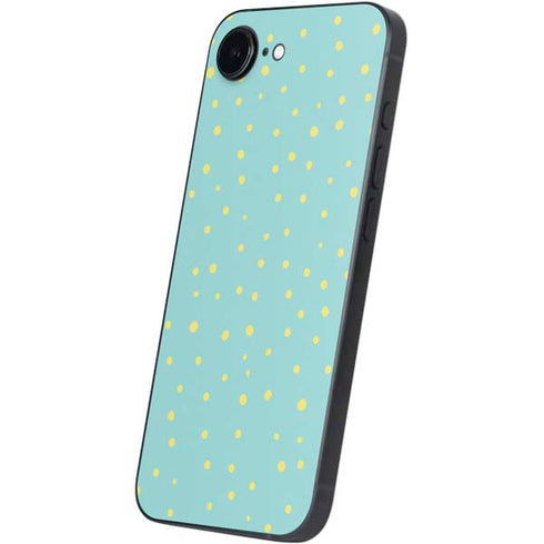 Teal and Yellow Polka Dots iPhone 16e Skin