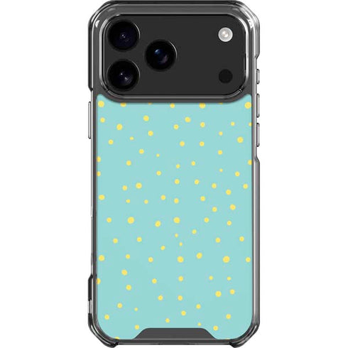 Teal and Yellow Polka Dots iPhone 18 Pro Max Clear Case