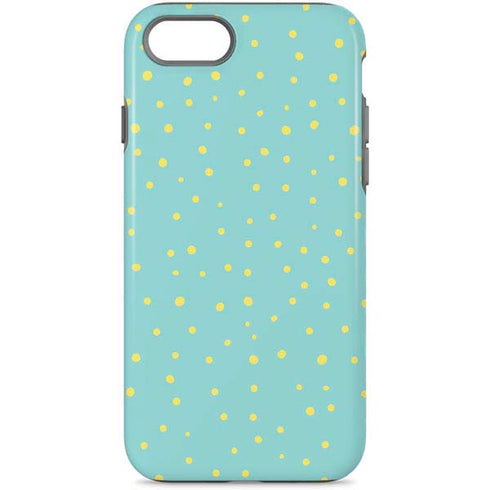 Teal and Yellow Polka Dots iPhone Cases