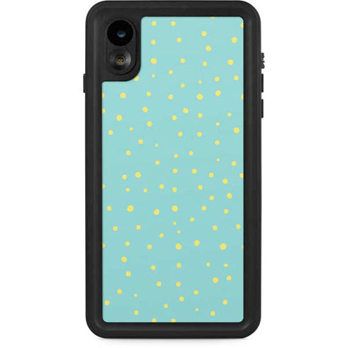 Teal and Yellow Polka Dots iPhone Cases
