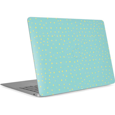 Teal and Yellow Polka Dots Apple MacBook Air Skin