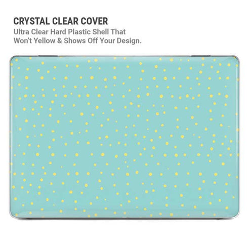 Teal and Yellow Polka Dots MacBook Cases