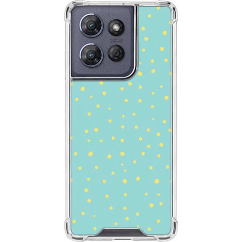 Teal and Yellow Polka Dots Moto G 5G (2025) Clear Case