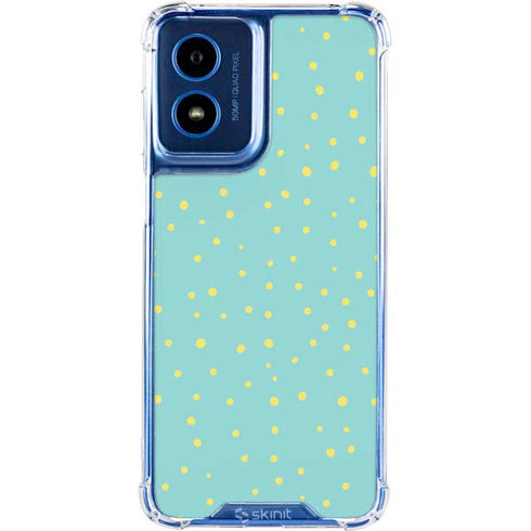 Teal and Yellow Polka Dots Moto G 5G (2024) Clear Case