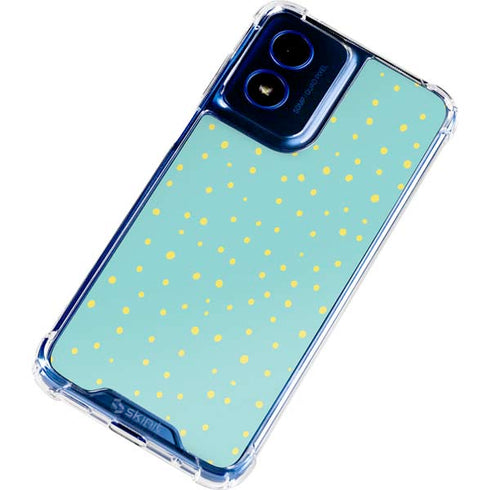 Teal and Yellow Polka Dots Moto G 5G (2024) Clear Case