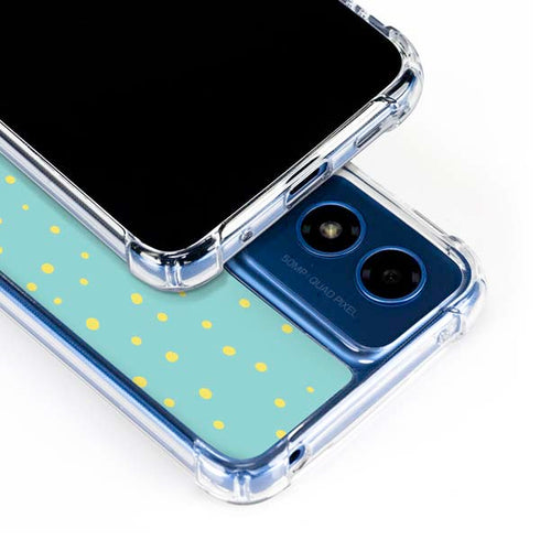 Teal and Yellow Polka Dots Moto G 5G (2024) Clear Case