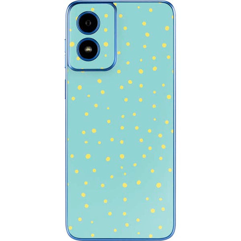 Teal and Yellow Polka Dots Moto G Play 4G (2024) Skin