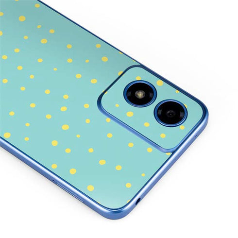 Teal and Yellow Polka Dots Moto G Play 4G (2024) Skin