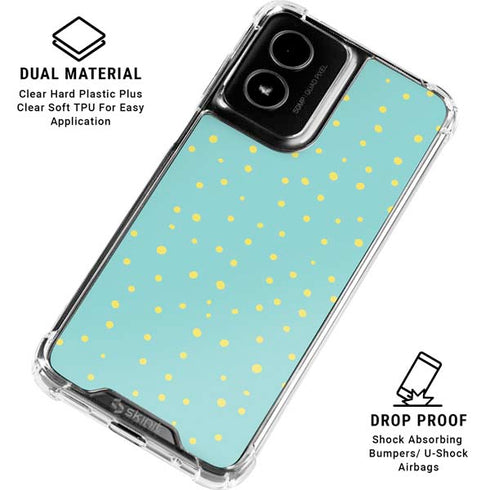 Teal and Yellow Polka Dots Moto G Power 5G (2024) Clear Case