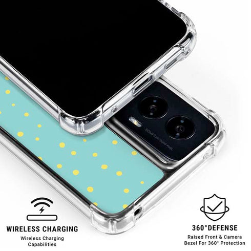 Teal and Yellow Polka Dots Moto G Power 5G (2024) Clear Case