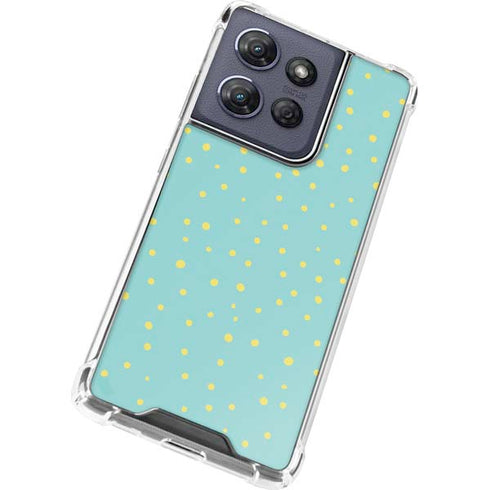 Teal and Yellow Polka Dots Moto G Power 5G (2025) Clear Case