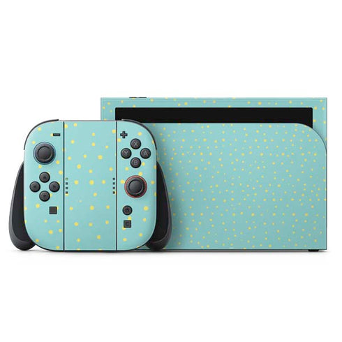 Teal and Yellow Polka Dots Nintendo Skins