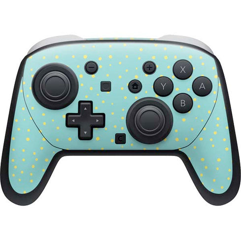 Teal and Yellow Polka Dots Nintendo Switch 2 (2025) Pro Controller Skin