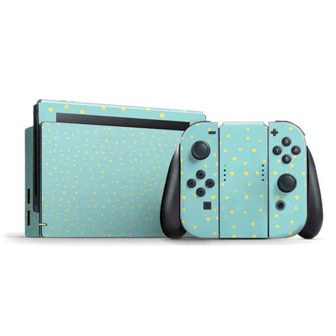 Teal and Yellow Polka Dots Nintendo Skins