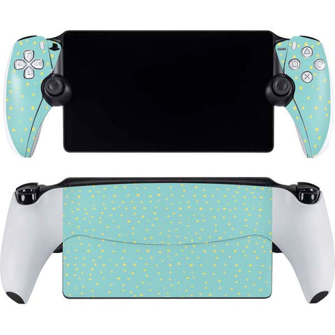 Teal and Yellow Polka Dots PlayStation Portal Remote Player Skin