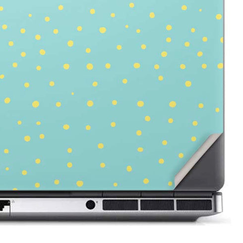 Teal and Yellow Polka Dots Dell Precision Skin