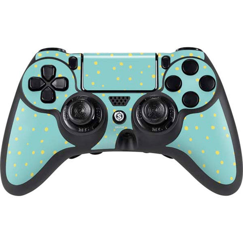 Teal and Yellow Polka Dots PlayStation PS4 Skins