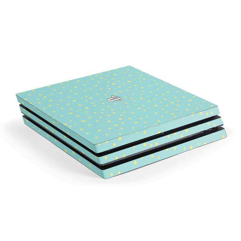 Teal and Yellow Polka Dots PlayStation PS4 Skins