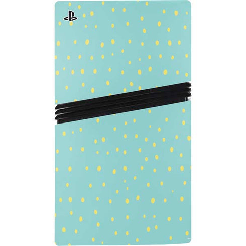 Teal and Yellow Polka Dots PS5 Pro Console Skin