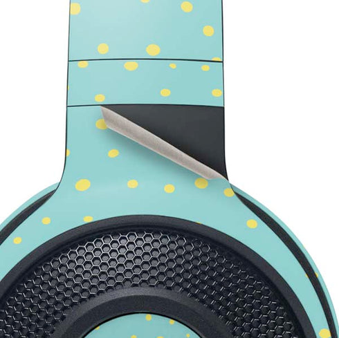 Teal and Yellow Polka Dots Razer Kraken X Skin