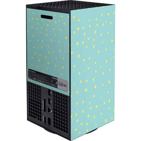 Teal and Yellow Polka Dots XBox Series X Digital Edition Bundle Skin