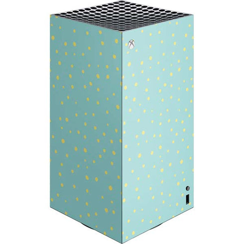 Teal and Yellow Polka Dots XBox Series X Digital Edition Console Skin