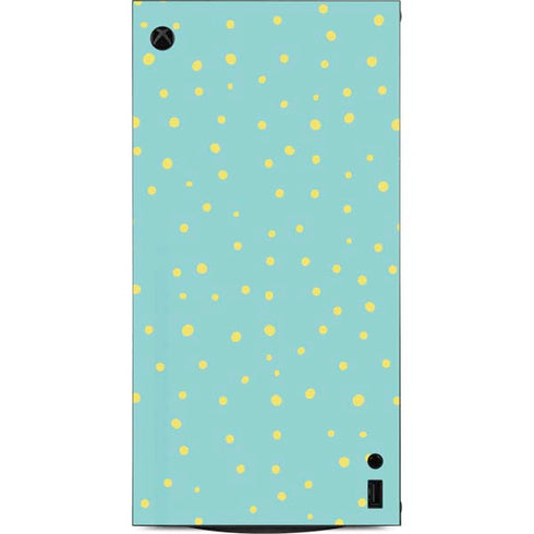 Teal and Yellow Polka Dots XBox Series X Digital Edition Console Skin