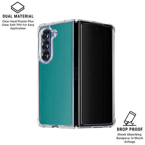 Teal Galaxy Z Fold6 Clear Case