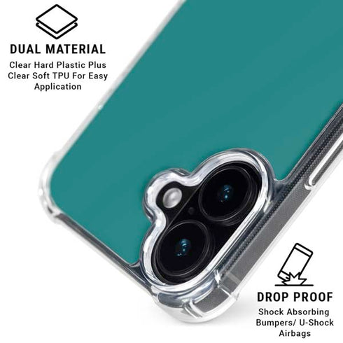 Teal iPhone 16 Plus Clear Case