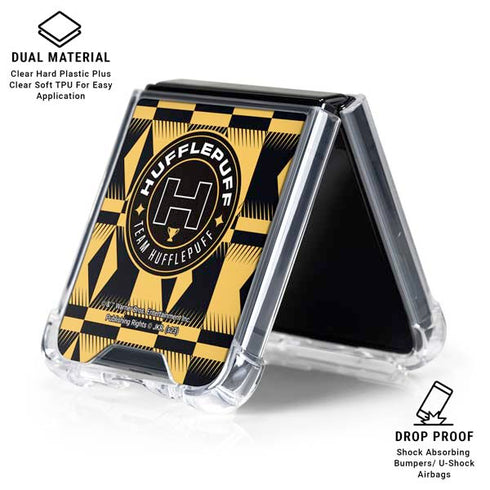 Wizarding Worlds Harry Potter Team Hufflepuff Galaxy Z Flip6 Clear Case