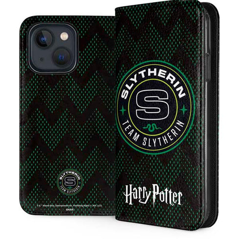 Wizarding Worlds Harry Potter Team Slytherin iPhone 14 Plus Folio Case