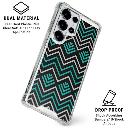 Techno Chevron Galaxy S25 Ultra Clear Case