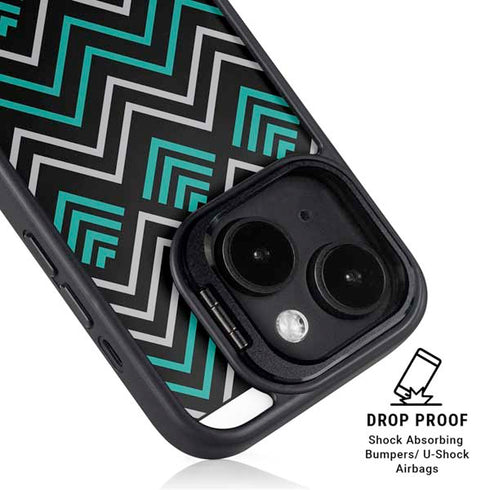 Techno Chevron iPhone 14 Plus Kickstand Case