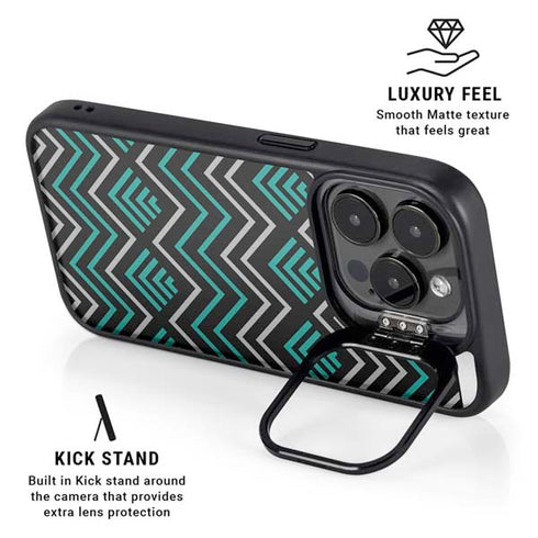 Techno Chevron iPhone 14 Pro Max Kickstand Case
