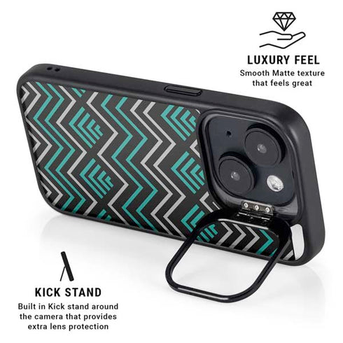 Techno Chevron iPhone 15 Kickstand Case