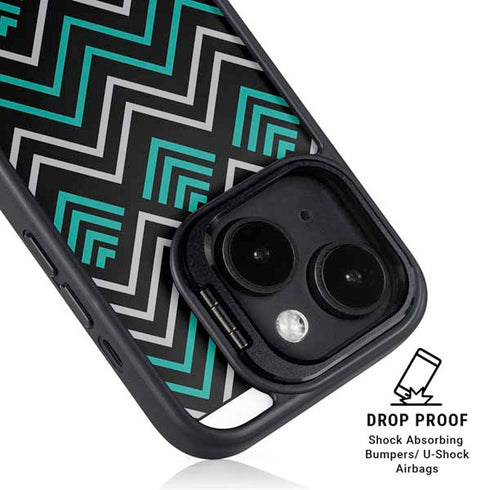 Techno Chevron iPhone 15 Plus Kickstand Case