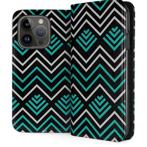 Techno Chevron iPhone 15 Pro Folio Case
