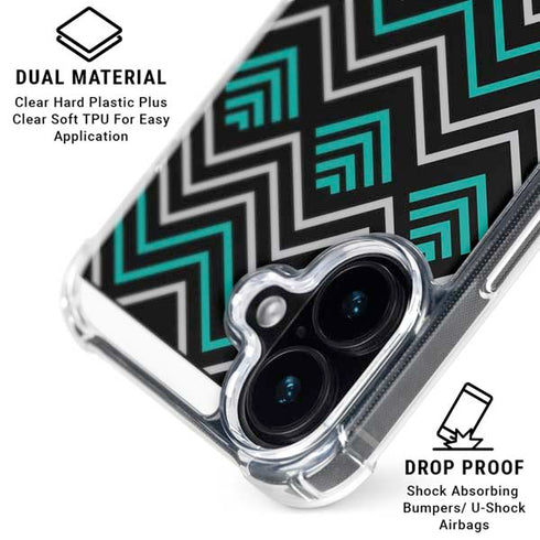 Techno Chevron iPhone 16 Plus Clear Case