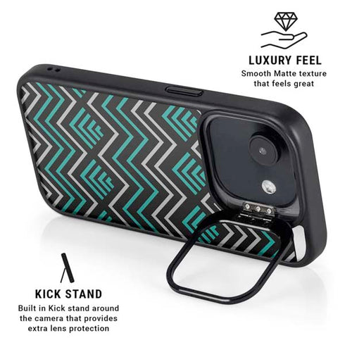 Techno Chevron iPhone 16e Kickstand Case
