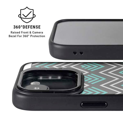 Techno Chevron iPhone 16e Kickstand Case