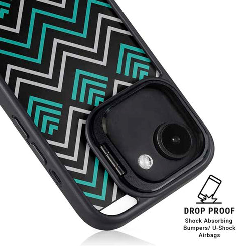 Techno Chevron iPhone 16e Kickstand Case